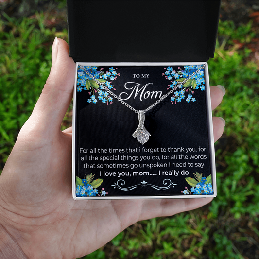 Alluring Beauty Necklace for mom – elegant round-cut cubic zirconia pendant from daughter or son