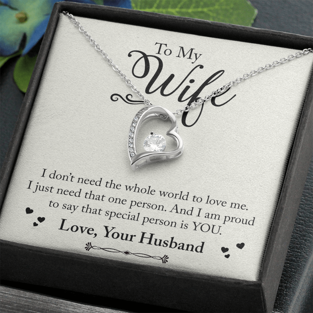 Anniversary gift for wife – romantic necklace and message card