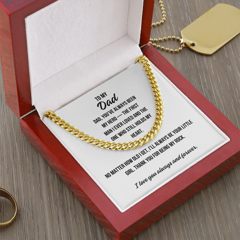 Bold men’s necklace with sentimental message from daughter