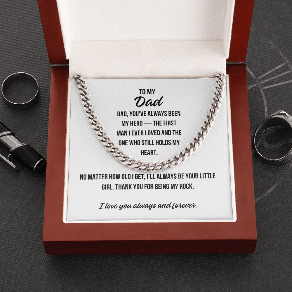 Christmas or birthday gift for dad – Cuban link chain from daughter