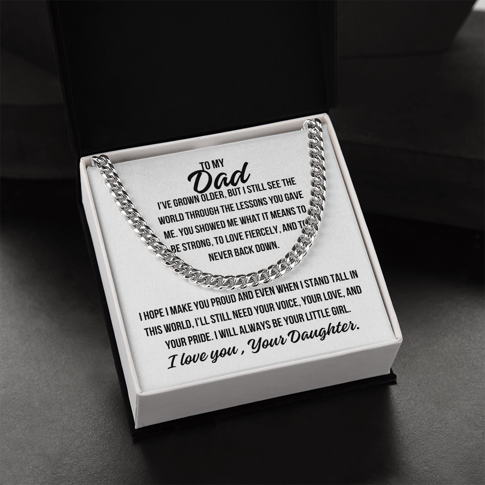 Cuban Link Chain necklace for dad from daughter