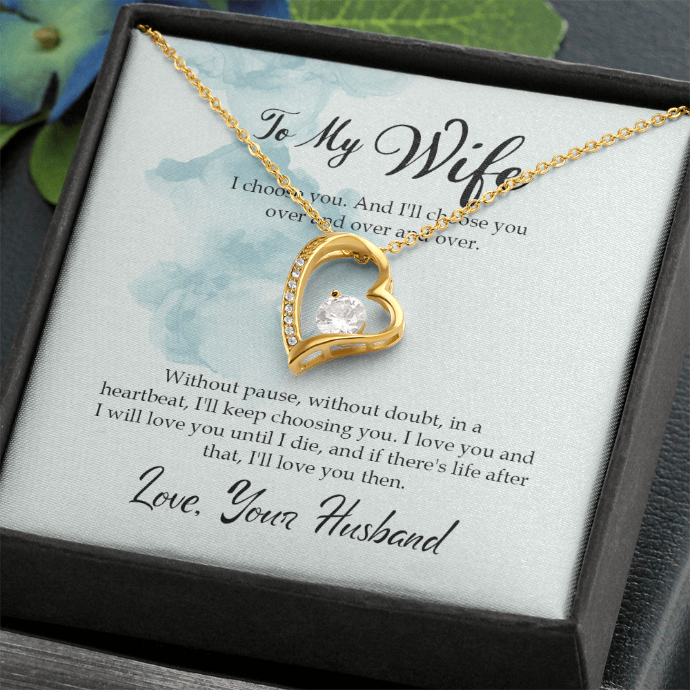 Elegant heart pendant for wife – sentimental anniversary gift with sparkling stone