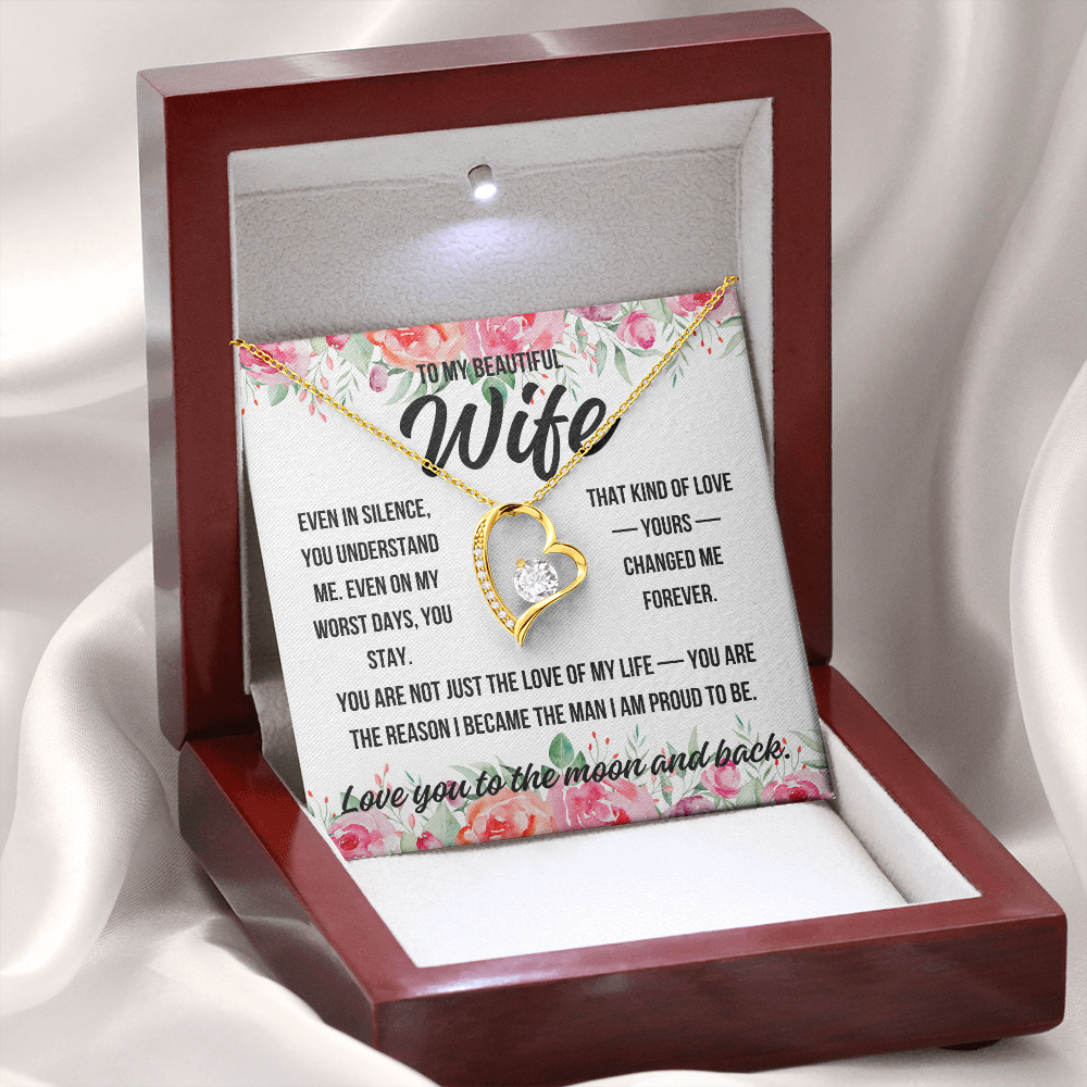 Elegant jewelry gift for wife – love you to the moon and back quote