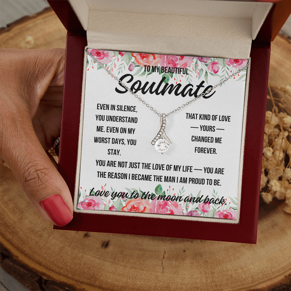 Emotional jewelry keepsake with message about unconditional love and growth