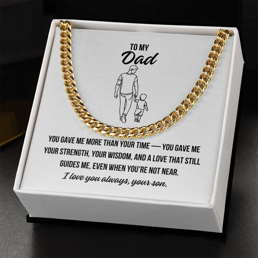 Father’s Day gift from son – bold men’s necklace with message of strength