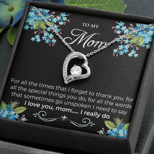 Forever Love heart necklace for mom – meaningful jewelry gift from daughter or son