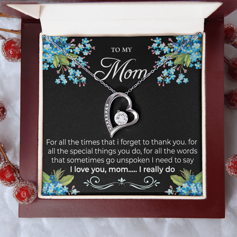 LED mahogany-style luxury box – elegant presentation for emotional necklace gift for mom
