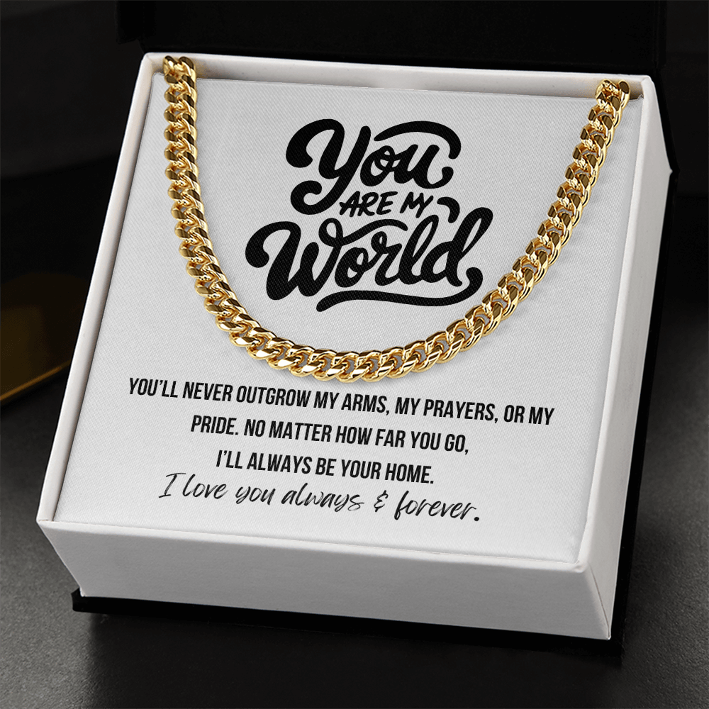 Meaningful necklace for son with heartfelt message of love and pride