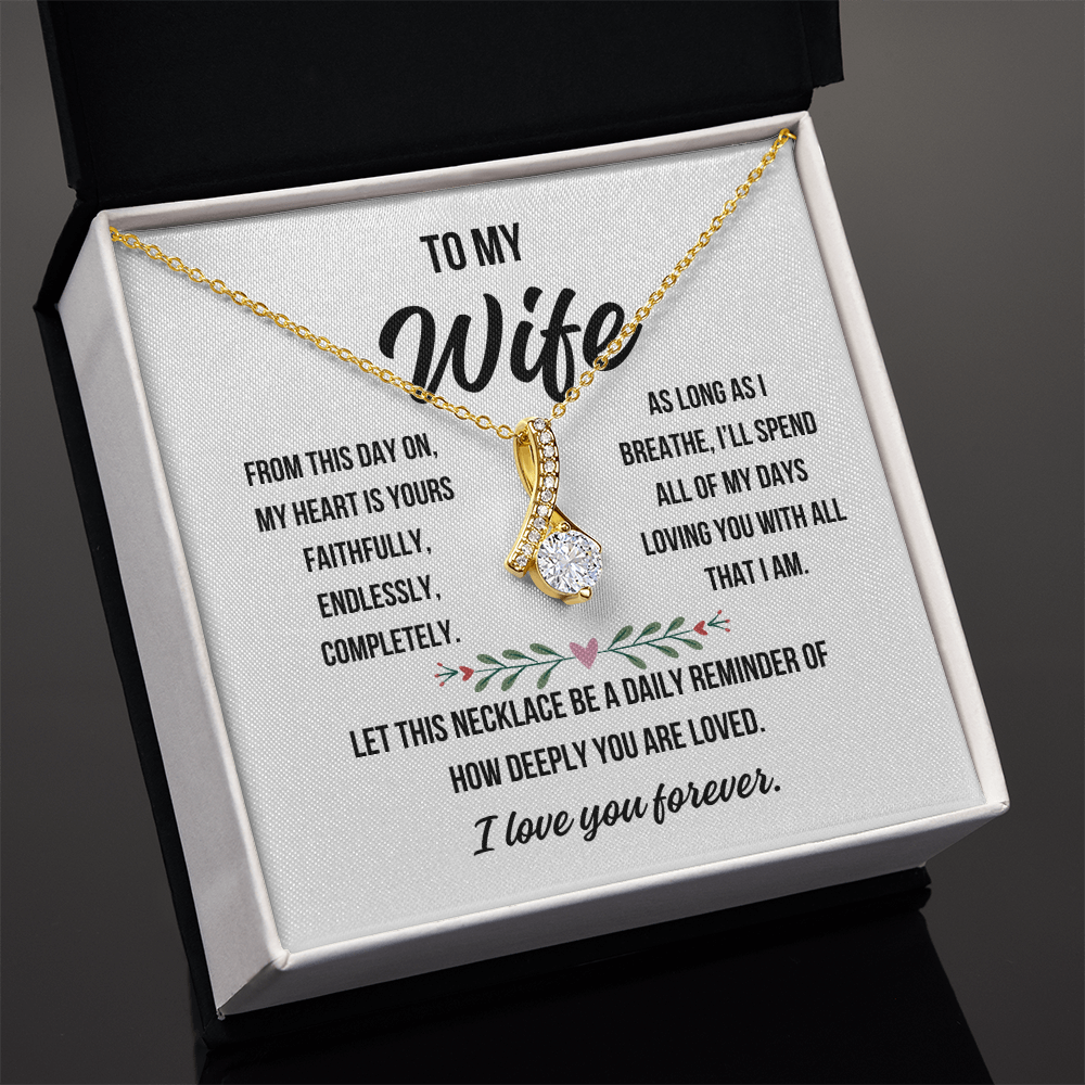 Forever love necklace with heartfelt message