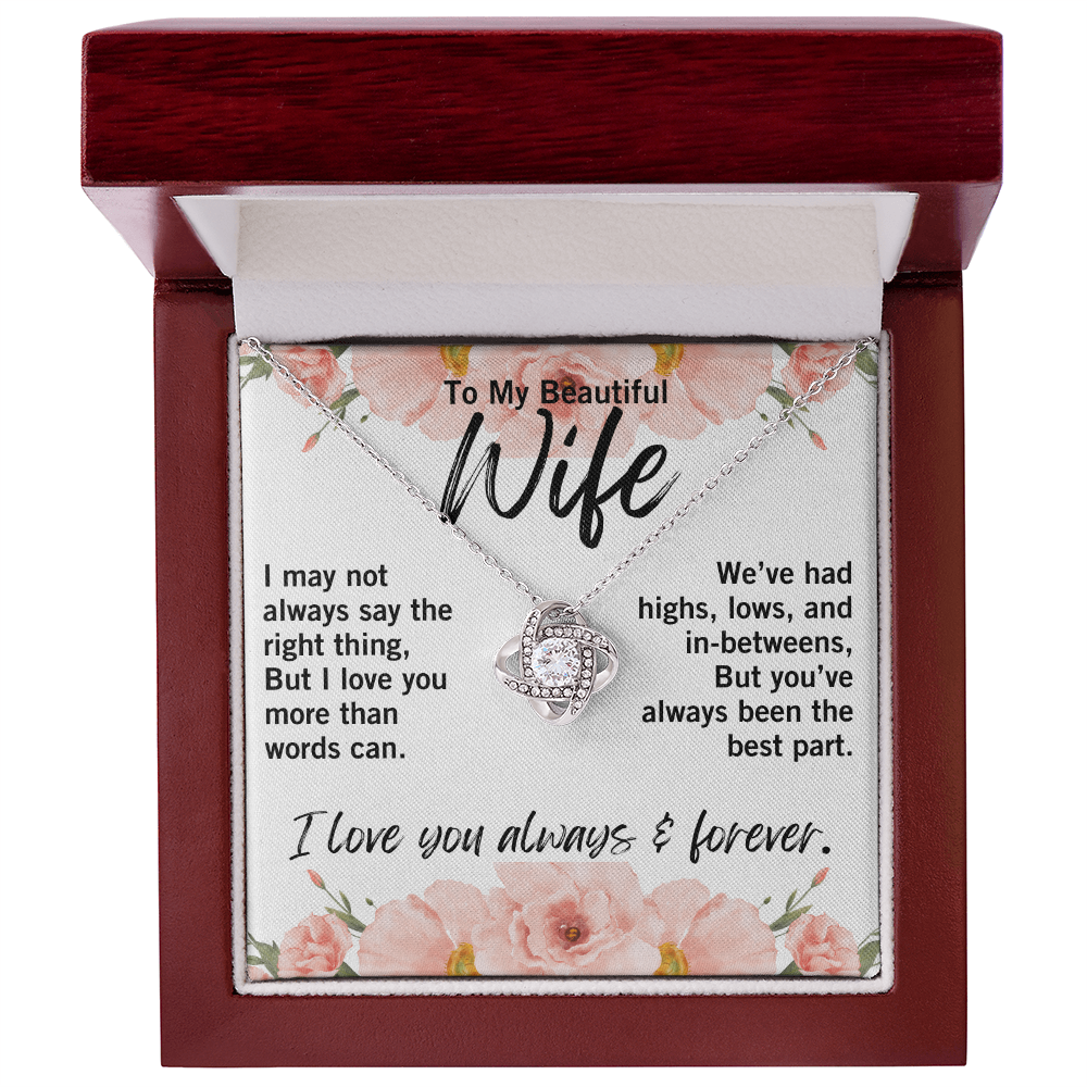 Romantic jewelry gift from husband to wife – true love symbol