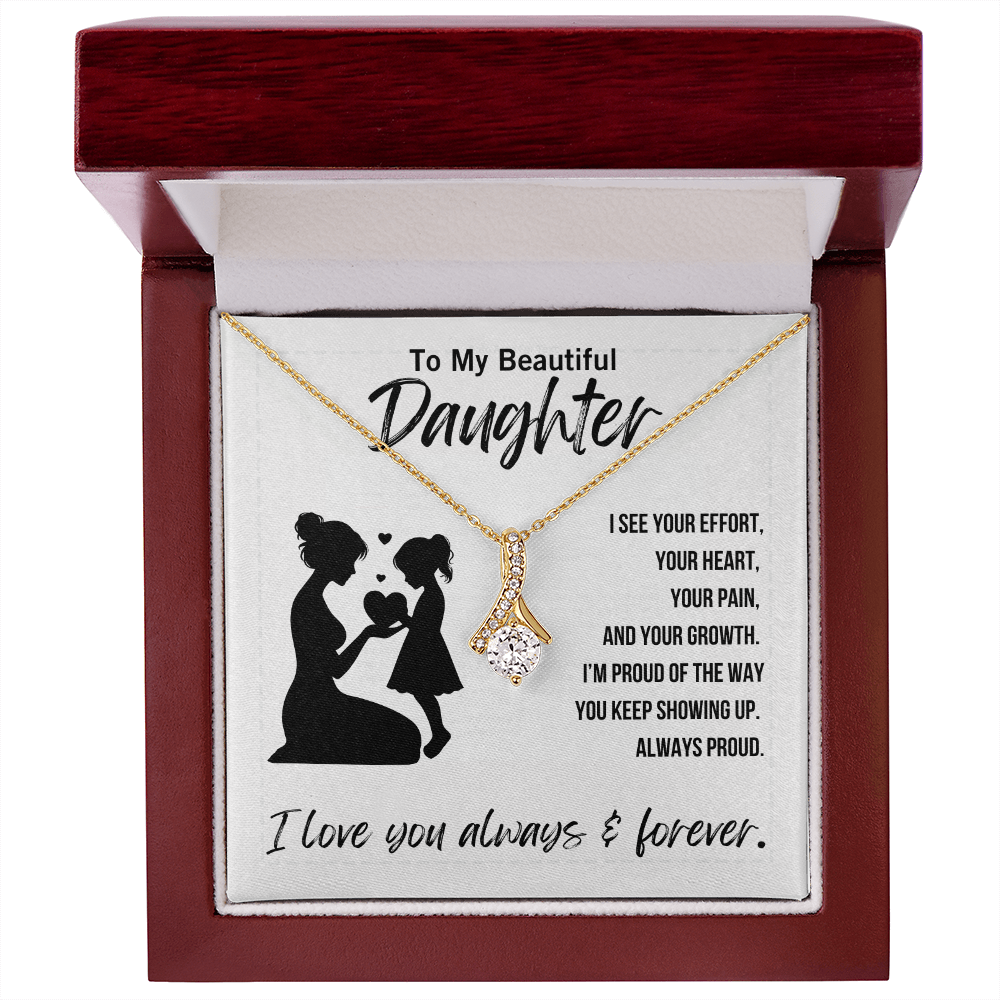Sentimental keepsake necklace from mom to daughter