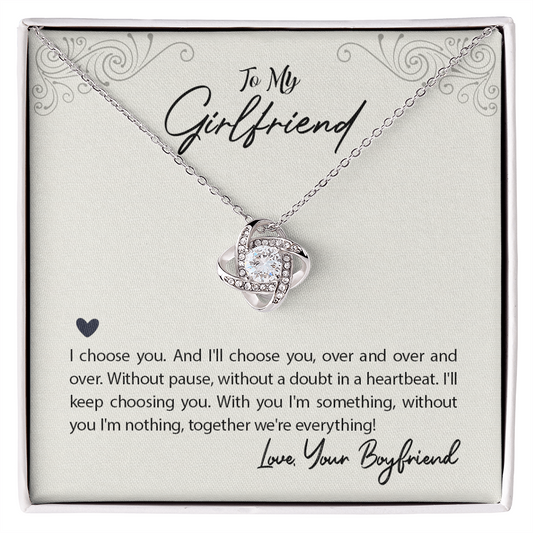To My Girlfriend necklace with heartfelt message card – romantic gift for her