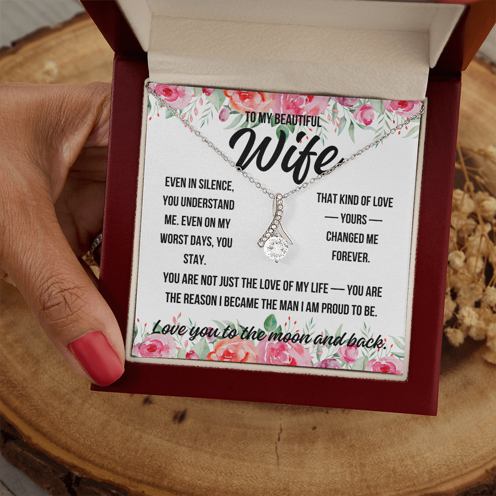 To My Wife necklace – I love you to the moon and back message