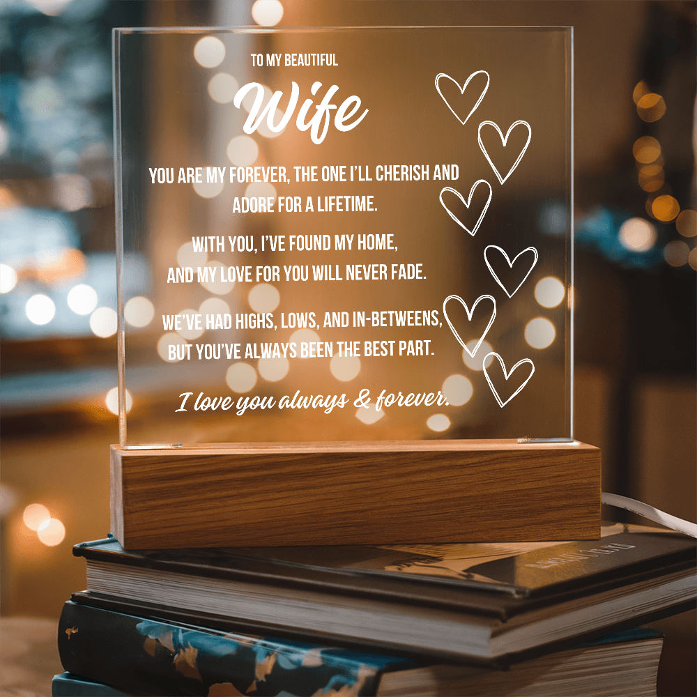 To my beautiful wife heartfelt love message plaque
