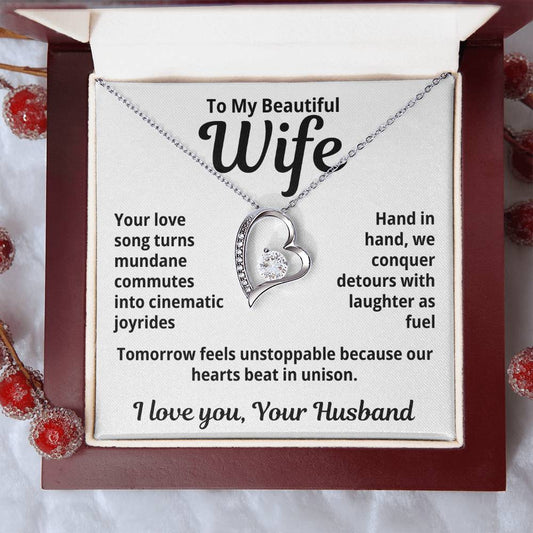 To My Beautiful Wife From Your Husband "Your Love Song..." Forever Love Necklace