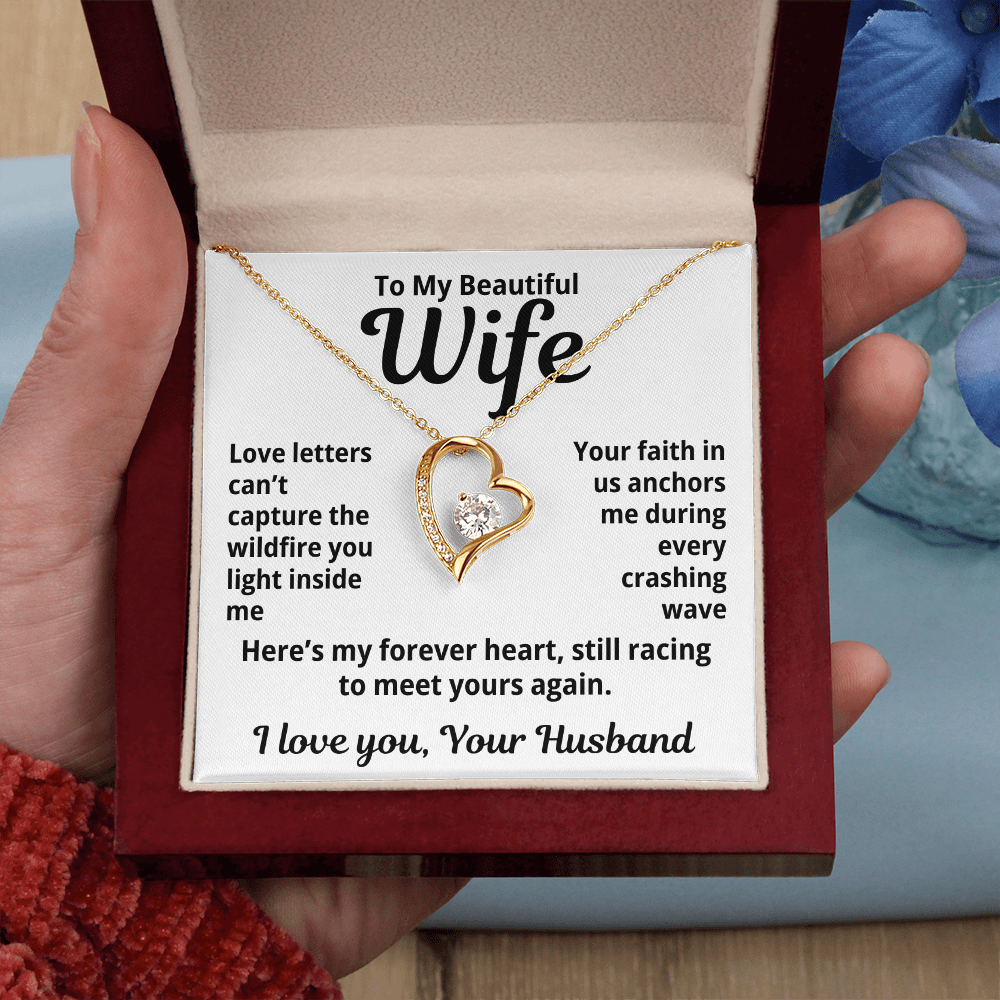 To My Beautiful Wife From Husband " Love Letters Can't..."Forever Love Necklace
