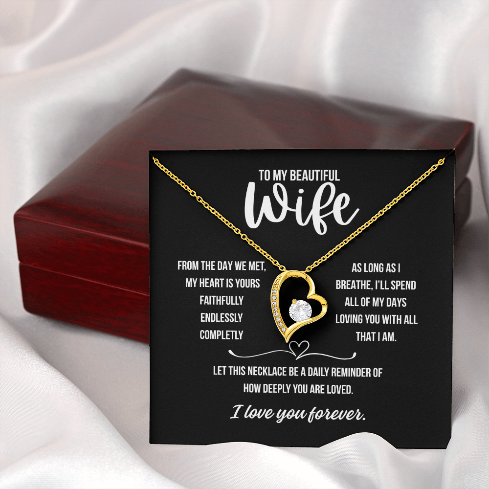 Forever Love Necklace Gift for Wife – Romantic Heart Pendant for Anniversary, Birthday, or Just Because