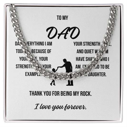 To My Dad – Cuban Chain Necklace from Daughter | Father's Day Gift, Birthday Gift for Dad,