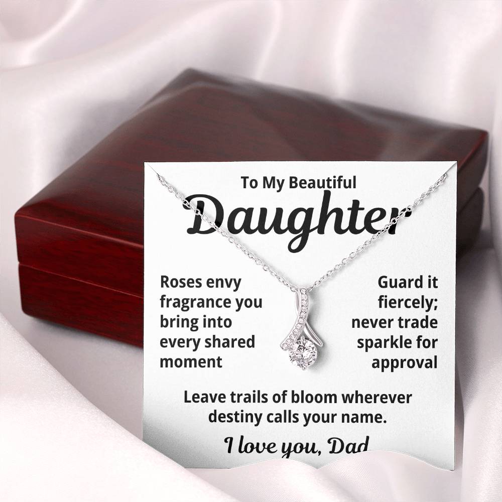 To My Beautiful Wife From Your Husband "Roses Envy Fragrance..." Alluring Beauty Necklace