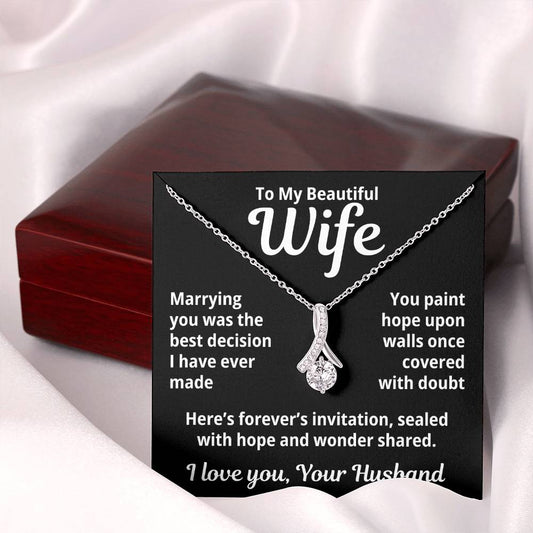 To My Beautiful Wife From Your Husband "Marrying You was..." Alluring Beauty Necklace