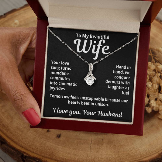 To My Beautiful Wife From Your Husband "Your Love Song..." Alluring Beauty Necklace