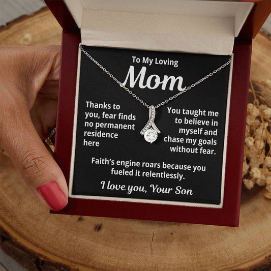 To My Loving Mom From Son "Thanks to You..." Alluring Beauty Necklace