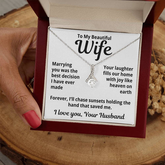 To My Beautiful Wife From Your Husband "Marrying You was..." Alluring Beauty Necklace