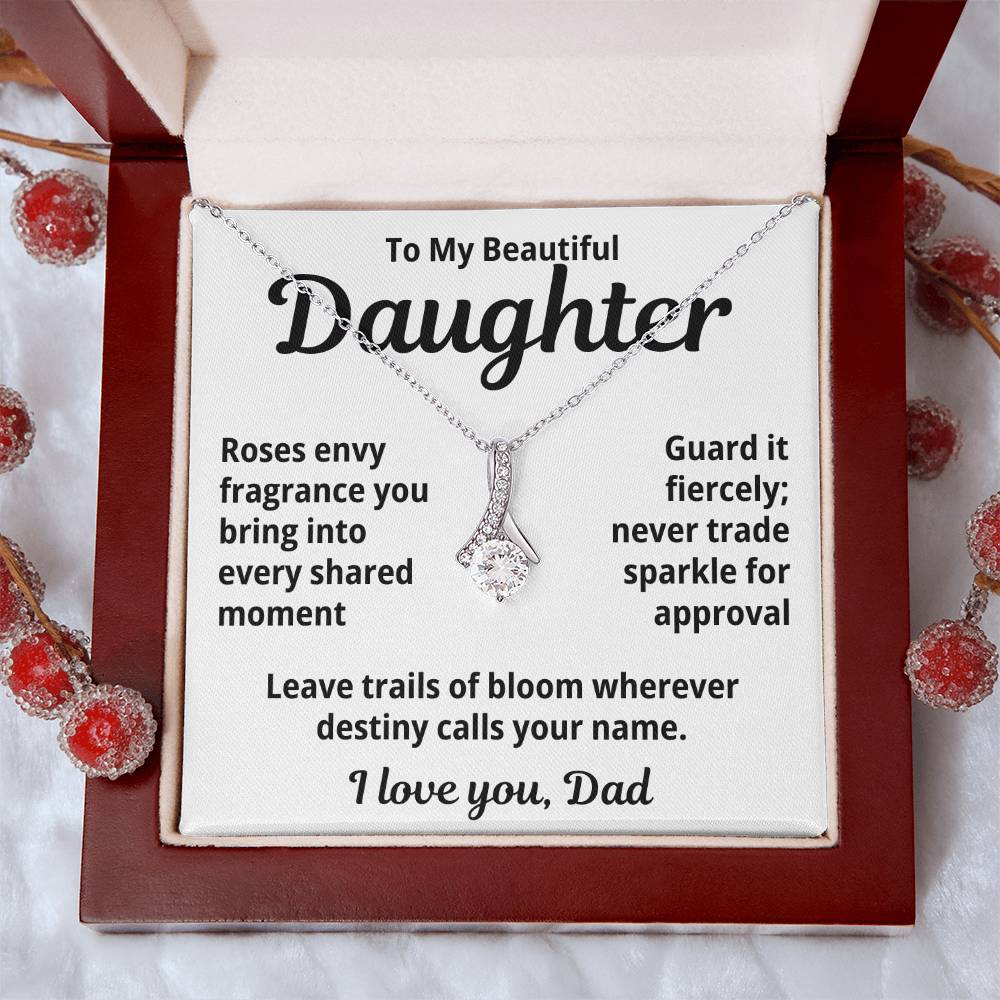 To My Beautiful Wife From Your Husband "Roses Envy Fragrance..." Alluring Beauty Necklace
