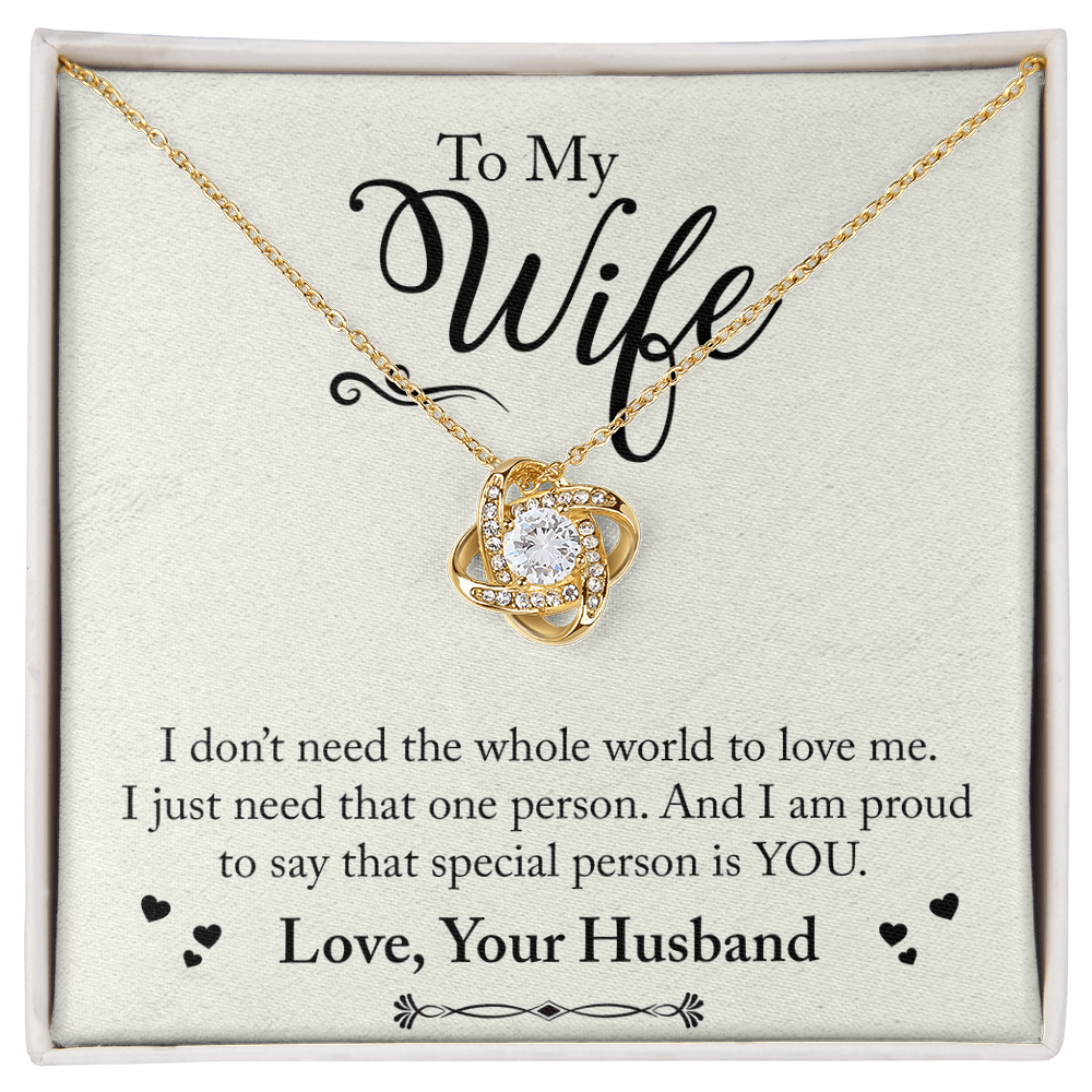 To My Wife – Love Knot Necklace from Husband | Romantic Gift with Heartfelt Message Card for Anniversary, Birthday, or Just Because