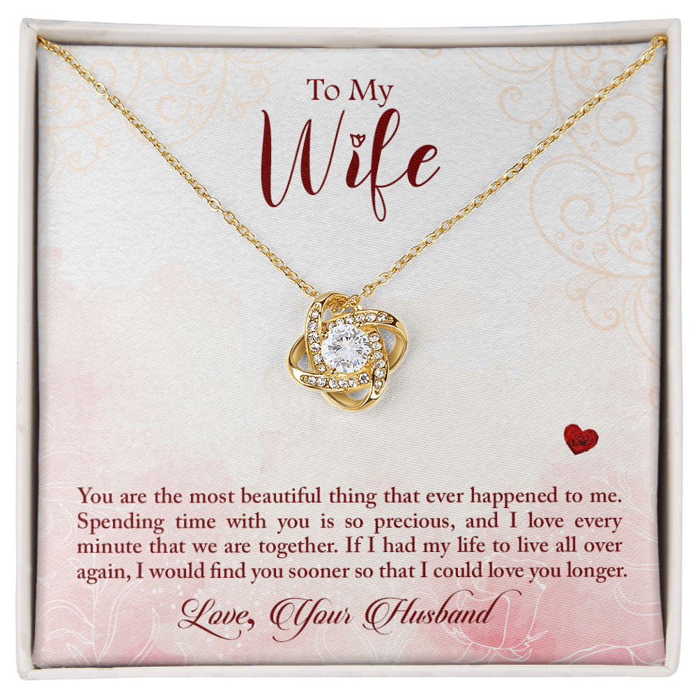 To My Wife – Love Knot Necklace from Husband | Romantic Gift with Deep Message of Love, Time & Devotion