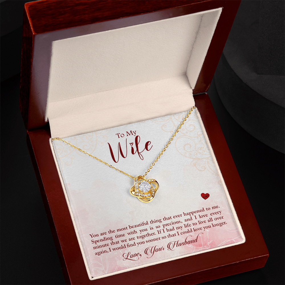 To My Wife – Love Knot Necklace from Husband | Romantic Gift with Deep Message of Love, Time & Devotion