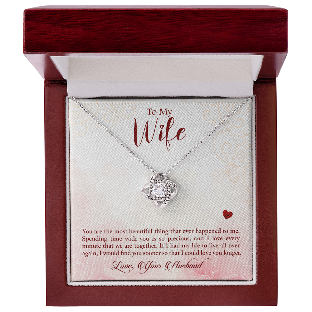 To My Wife – Love Knot Necklace from Husband | Romantic Gift with Deep Message of Love, Time & Devotion