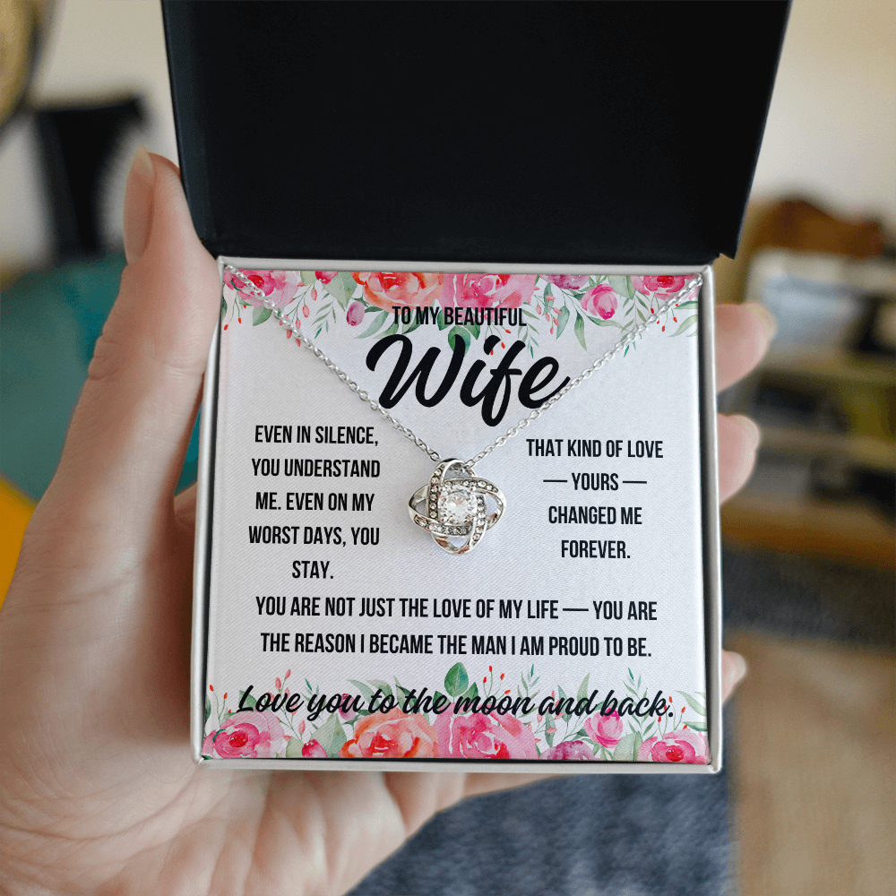Alluring Beauty Necklace for wife with heartfelt message card from husband
