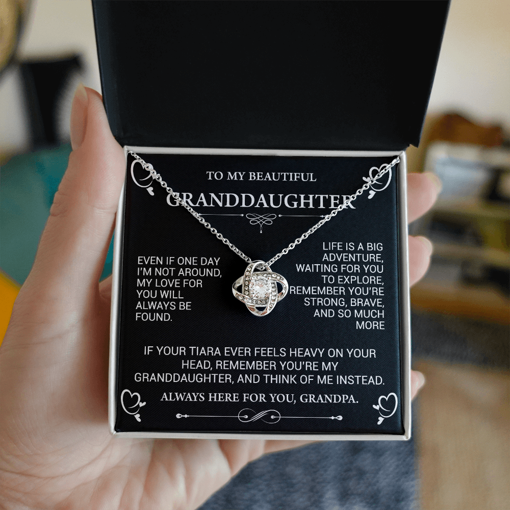 Always Here for You – Love Knot Necklace for Granddaughter from Grandpa