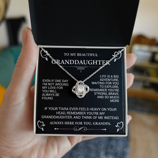 Always Here for You – Love Knot Necklace for Granddaughter from Grandpa