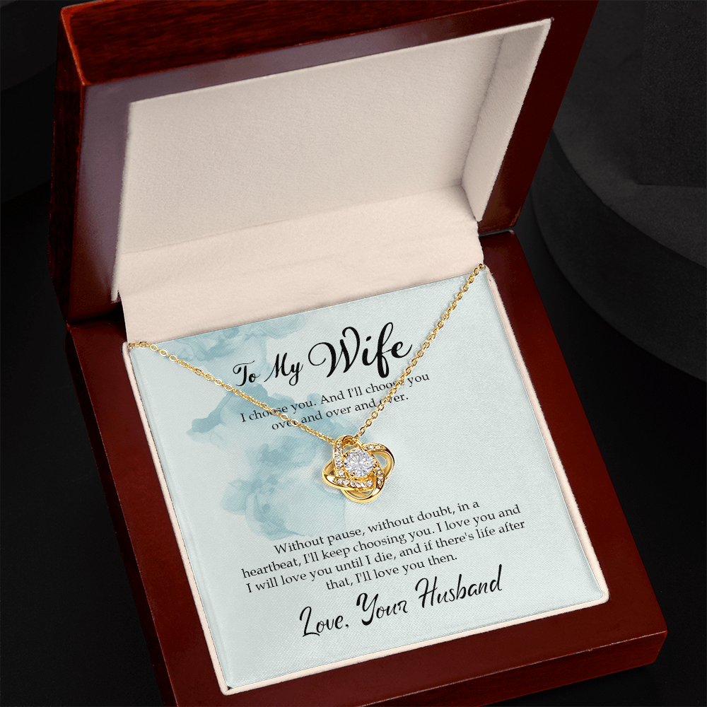 Beautiful wife jewelry gift set – symbolic love knot necklace for marriage milestone

