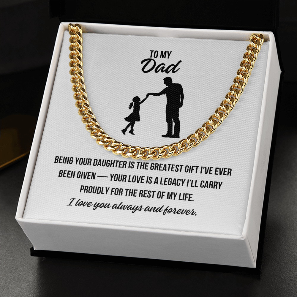 "Being your daughter is the greatest gift" necklace gift for father