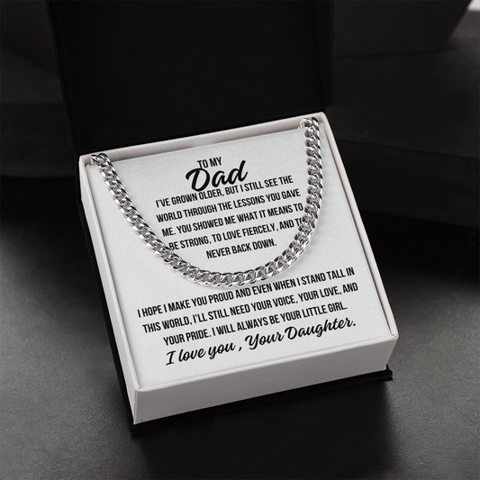 Cuban Link Chain necklace for dad from daughter

