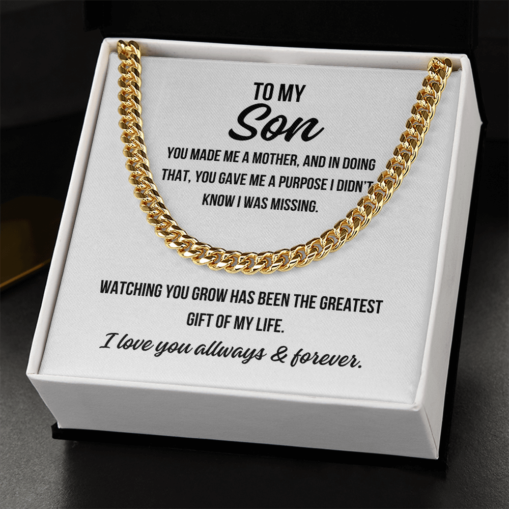 Cuban Link Necklace for son – birthday or graduation gift from mother