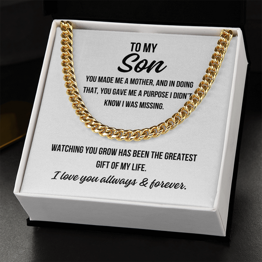 Cuban Link Necklace for son – birthday or graduation gift from mother