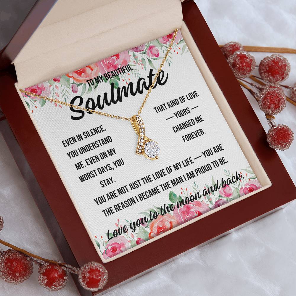 Emotional jewelry keepsake with message about unconditional love and growth

