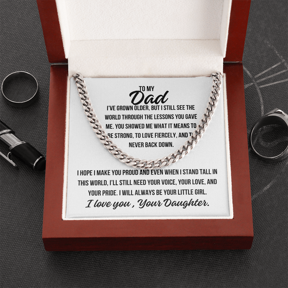 Emotional necklace for dad with message card

