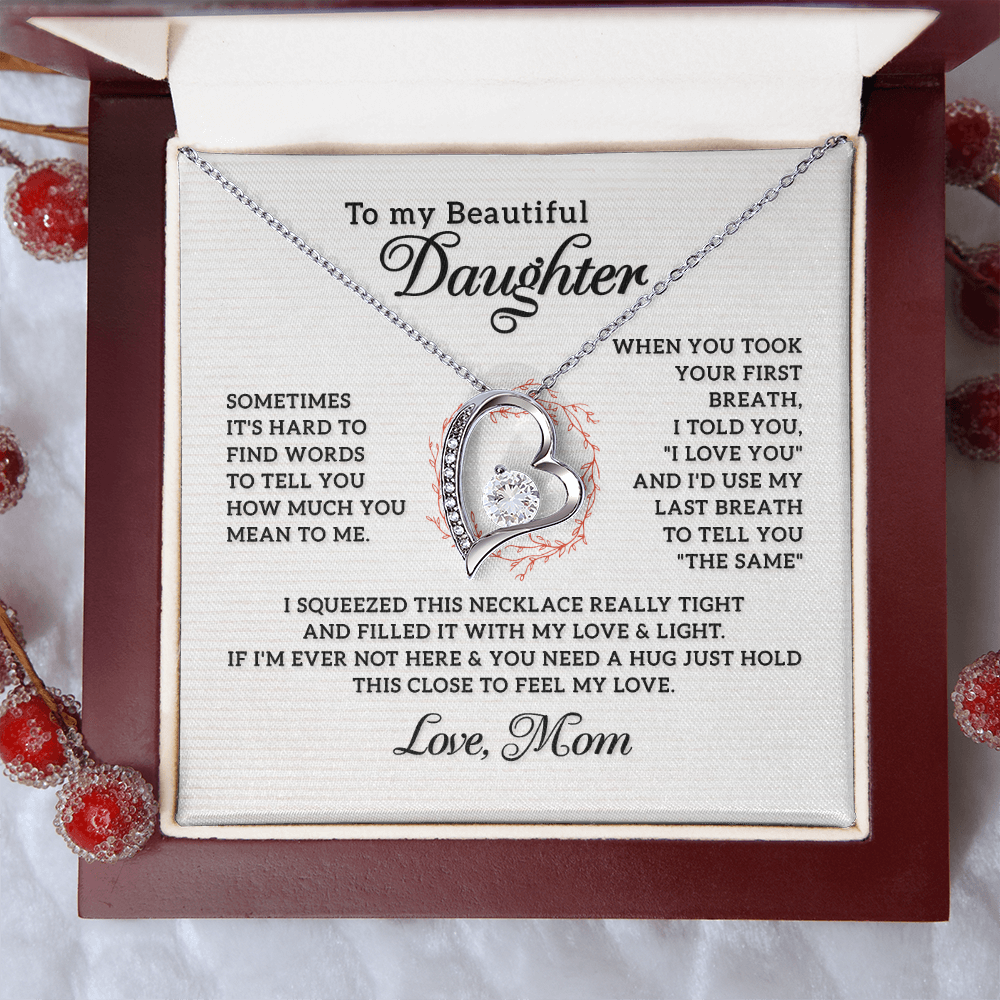 Emotional necklace from mom to daughter