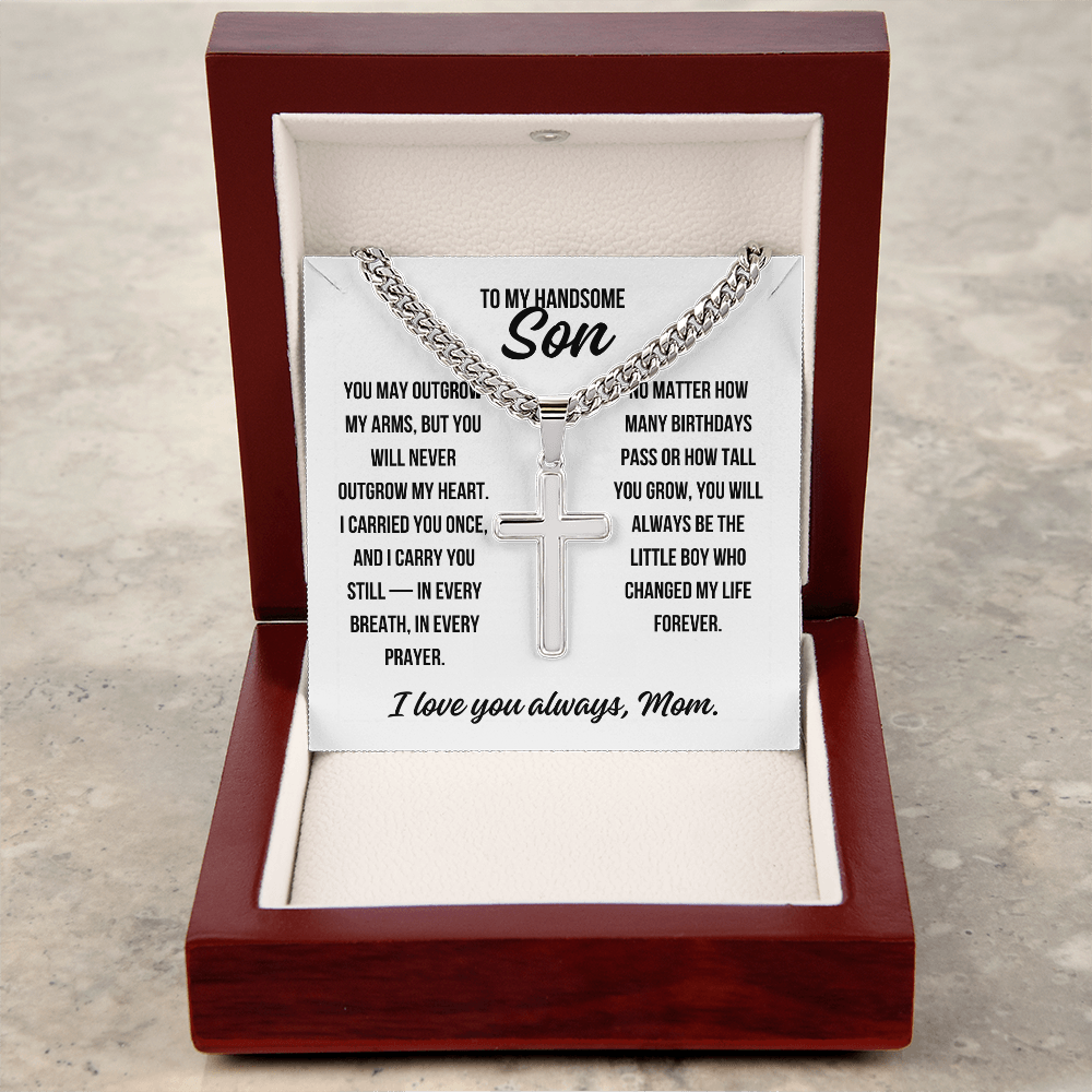 Faith-inspired necklace with heartfelt message for son

