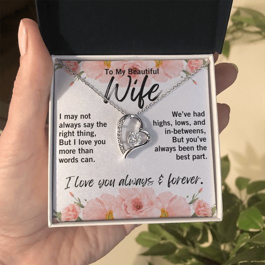 Forever Love Necklace for wife from husband with heartfelt message

