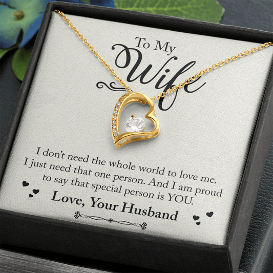 Forever Love Necklace for wife from husband with heartfelt message