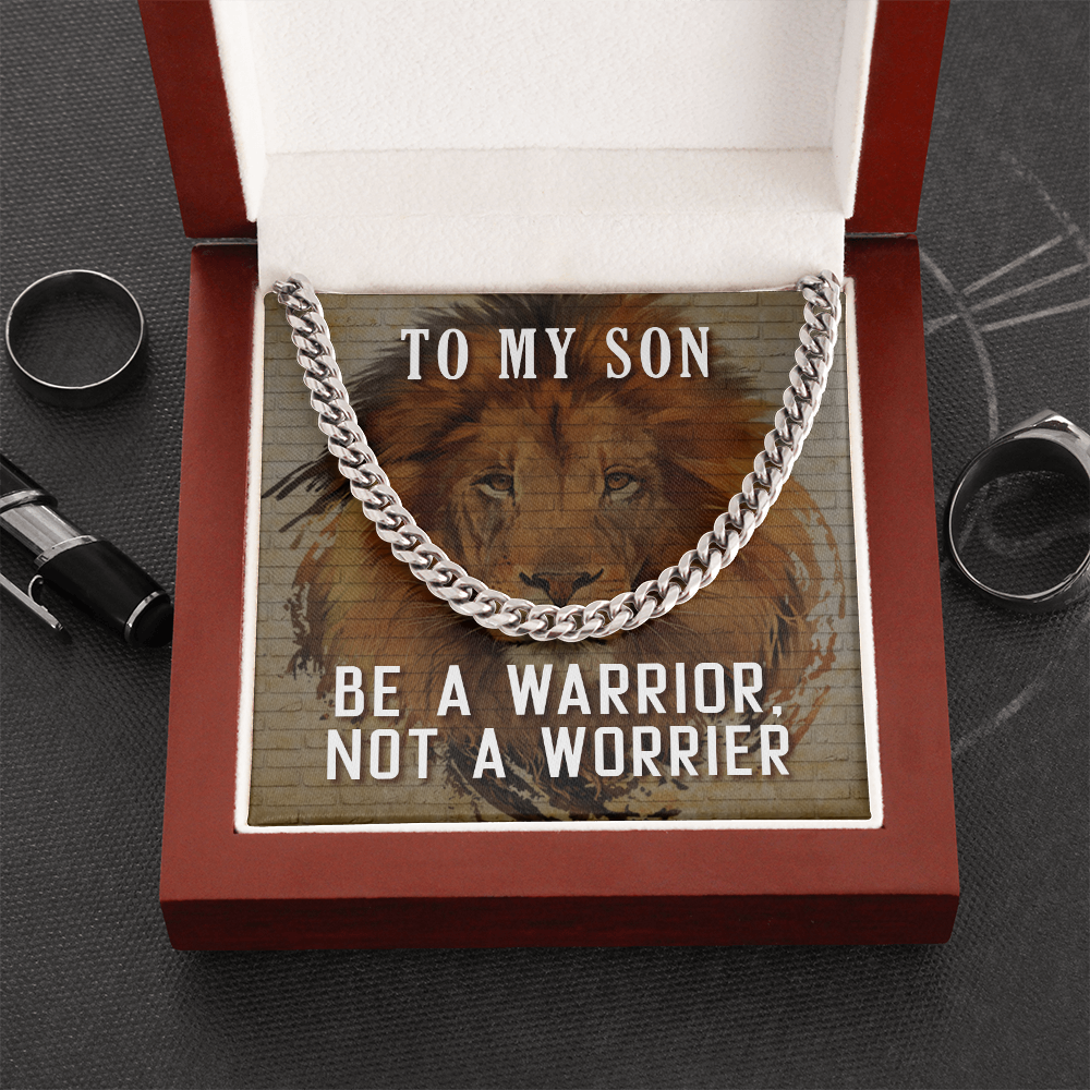 Inspirational son necklace from mom or dad

