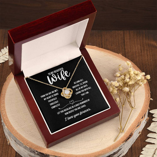 Jewelry box with romantic quote and pendant – Perfect Birthday or Anniversary Gift for Her