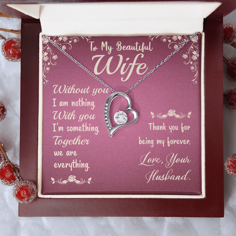 Luxury LED mahogany-style gift box for Forever Love Necklace – emotional gift for wife
