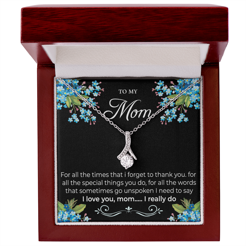 Mahogany-style LED gift box – luxury presentation for meaningful mom necklace

